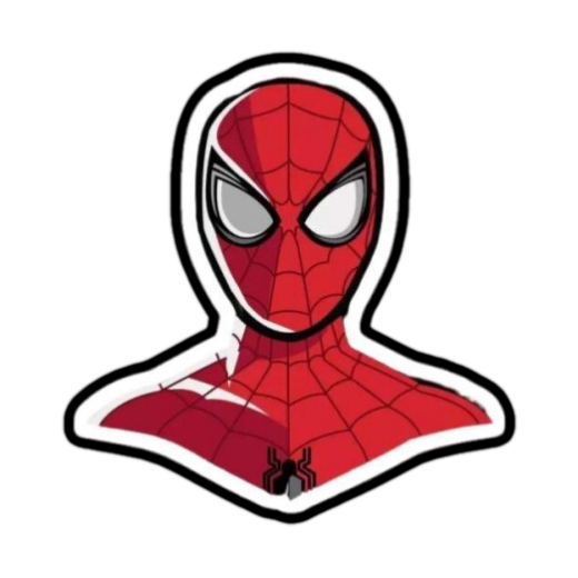 Red Spider-Man Front-Facing Mask Sticker