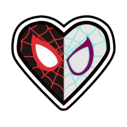 Miles Morales & Spider-Gwen Heart Sticker